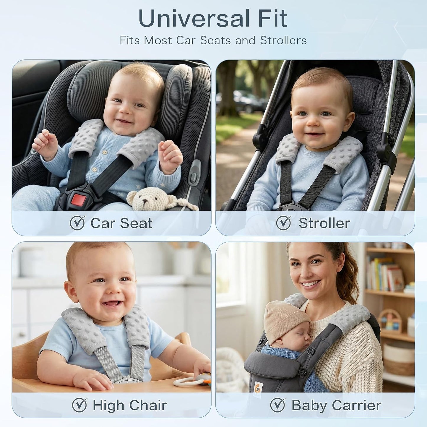 Pro Goleem Car Seat Strap Covers for Babies Soft Car Seat Strap Shoulder Pads for All Car Seats, Stroller, Pushcar, Black