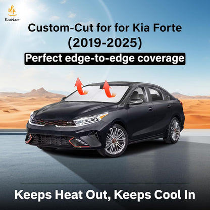EcoNour Car Windshield Sun Shade | 2025 Upgraded Innovative No-Light-Pass Technology for Maximum Coverage | Foldable Sun Shade Keeps Your Vehicle Cool | Must-Have Car Accessories | Small (59" x 29") - Colors B