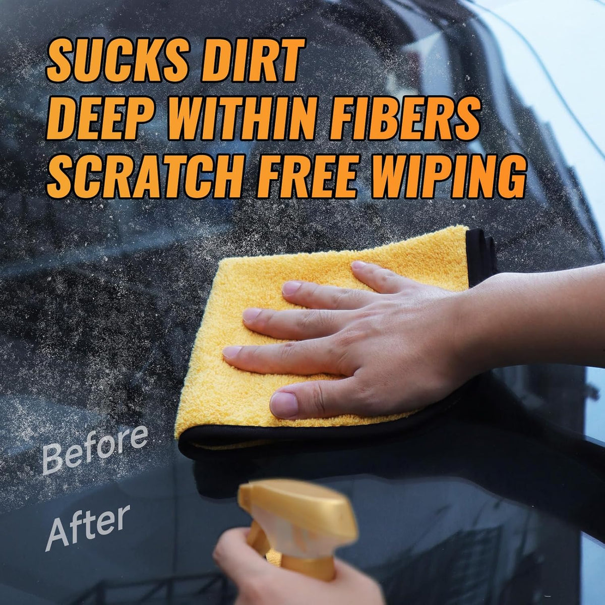 MRD's Home 3 Pack Microfiber Towels for Cars,16inch*14inch-420GSM Premium Microfiber Cleaning Cloth Car Drying Towel,Safe for Car Wash Scratch Free Strong Water Absorption