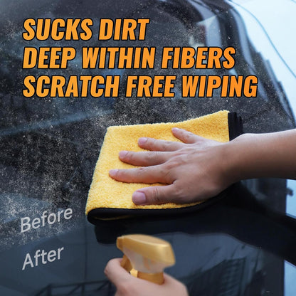 MRD's Home 3 Pack Microfiber Towels for Cars,16inch*14inch-420GSM Premium Microfiber Cleaning Cloth Car Drying Towel,Safe for Car Wash Scratch Free Strong Water Absorption