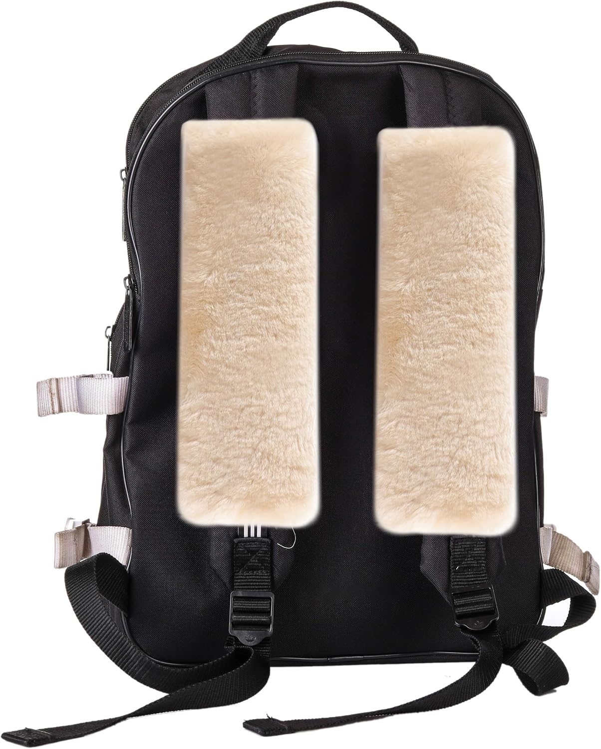 Amooca Soft Faux Fur Universal Fit Seatbelt Cover Car Truck SUV Airplane Seat Belt Shoulder Pad for Carmera Backpack Straps Neck Cushion Protector 2 Pack 10.5in Dark Gray