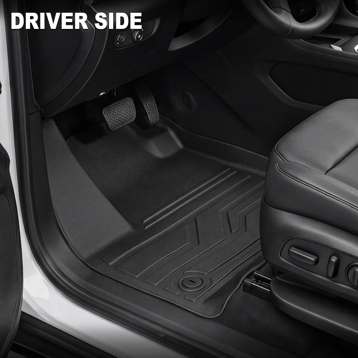 KARPAL Floor Mats for 2007-2013 Chevy Silverado & GMC Sierra 1500 Crew Cab / 2007-2014 2500/3500 HD(Footwell Coverage), All-Weather TPE Custom Fit Floor Liners Car Accessories