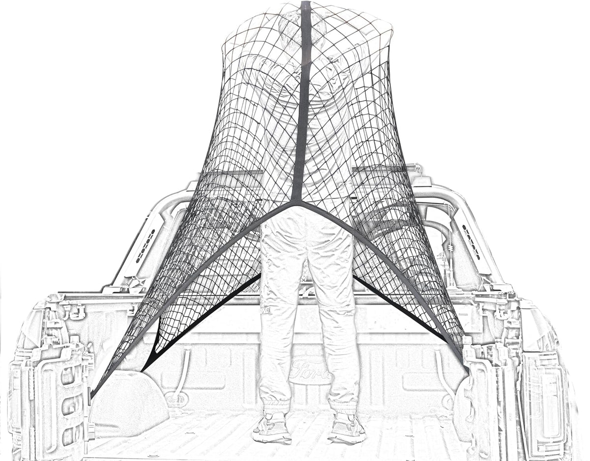 Highly Elastic Cargo Net, Simple Truck Bed Cargo Mesh Organizer, Suitable for Daily Light Loads of Trucks, 4'x4' Stretches to 7'x7' (Single Layer)