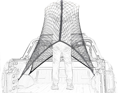 Highly Elastic Cargo Net, Simple Truck Bed Cargo Mesh Organizer, Suitable for Daily Light Loads of Trucks, 4'x4' Stretches to 7'x7' (Single Layer)