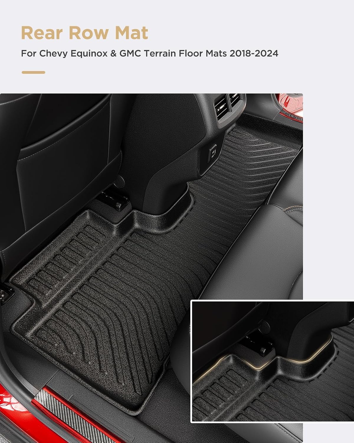 for Chevy Equinox Floor Mats 2024 2023 2022 2021 2020 2019 2018, for GMC Terrain Floor Mats 2018-2024, for Equinox All Weather Mats Cargo Liners Trunk Carpet Rubber Car Accessories