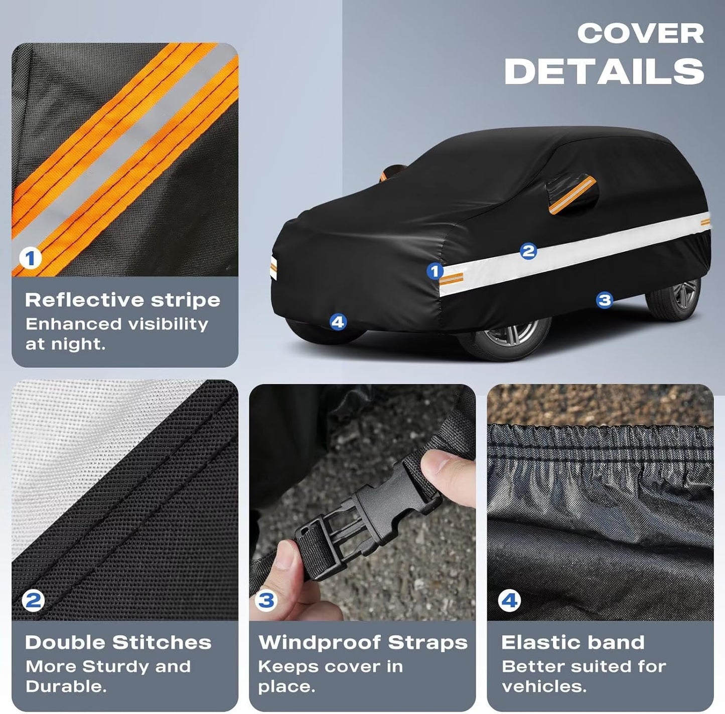 10 Layers Car Cover Custom Fit for Mercedes Benz C Class C250 C300 C43 C63 (1993-2026), Waterproof All Weather for Automobiles, Outdoor Full Cover Sun Dust Rain Protection with Cotton. Black - Colors A