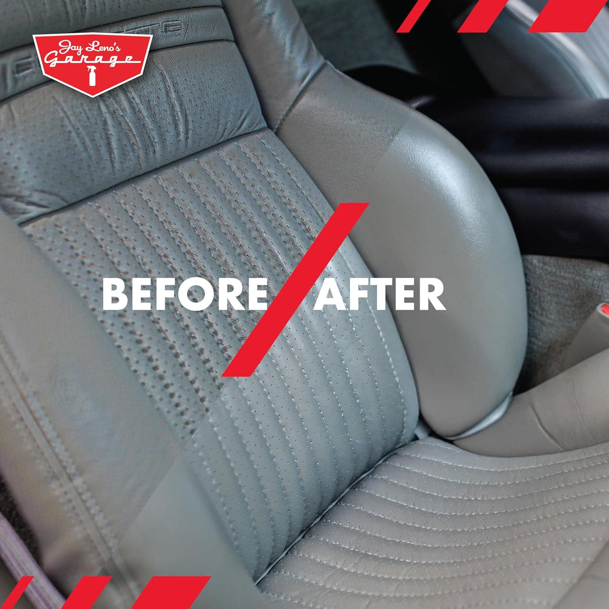 Jay Leno's Garage Leather Cleaner and Conditioner for Car Interior – Advanced Car Seat Leather Cleaner and Conditioner, Auto Leather Care Kit for Interior Detailing and Upholstery Cleaning