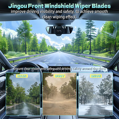 26''+18'' Front Windshield Wiper Blades Compatible with 2012-2017 Toyota Camry/2004-2009 Toyota Prius OEM QUALITY Premium All-Season Automotive Replacement Wipers (Pack of 2) - Colors B