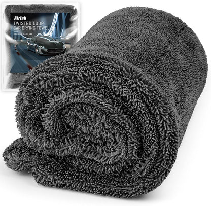 Airlab Microfiber Towels for Cars Wash Drying Thick Plush Cleaning Cloth Auto Detailing Super Absorbent for Interior & Exterior Lint Free, Streak Free, 16" X 16", 800 GSM, Pack of 4