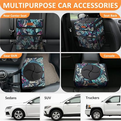 Vankor Car Trash Can Bin with Lid Hanging for Back Seat, Car Accessories for Women Men Leak Proof Automotive Garbage Cans Leakproof Vehicle Trash Can for Truck SUV Black