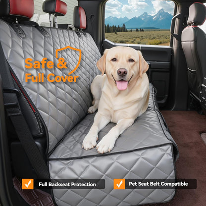 Dog Car Seat Cover for Back Seat, Waterproof Back Seat Covers for Dogs, PU Leather Nonslip Bench Dog Seat Cover Universal Fit Most Vehicles,SUVs,Small Trucks（Black,Standard）