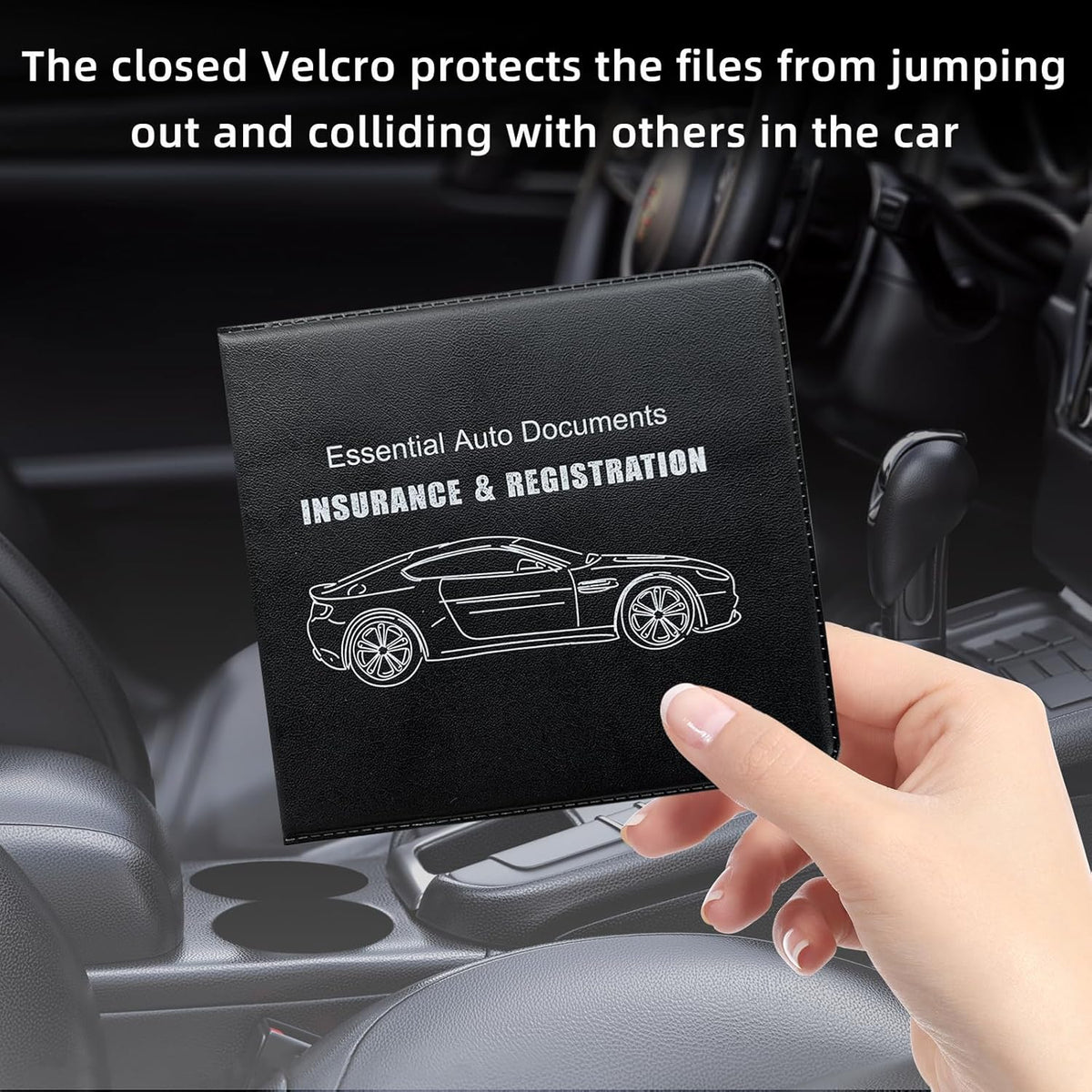 Ziciner Car Registration Insurance Holder, 2Pack Essential Auto Card Document Glove Box Organizer with Touch Fastener, Vehicle Interior Accessories Perfect for Most Car, Truck, SUV (Red/Small Car)