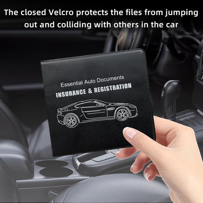 Ziciner Car Registration Insurance Holder, 2Pack Essential Auto Card Document Glove Box Organizer with Touch Fastener, Vehicle Interior Accessories Perfect for Most Car, Truck, SUV (Red/Small Car)