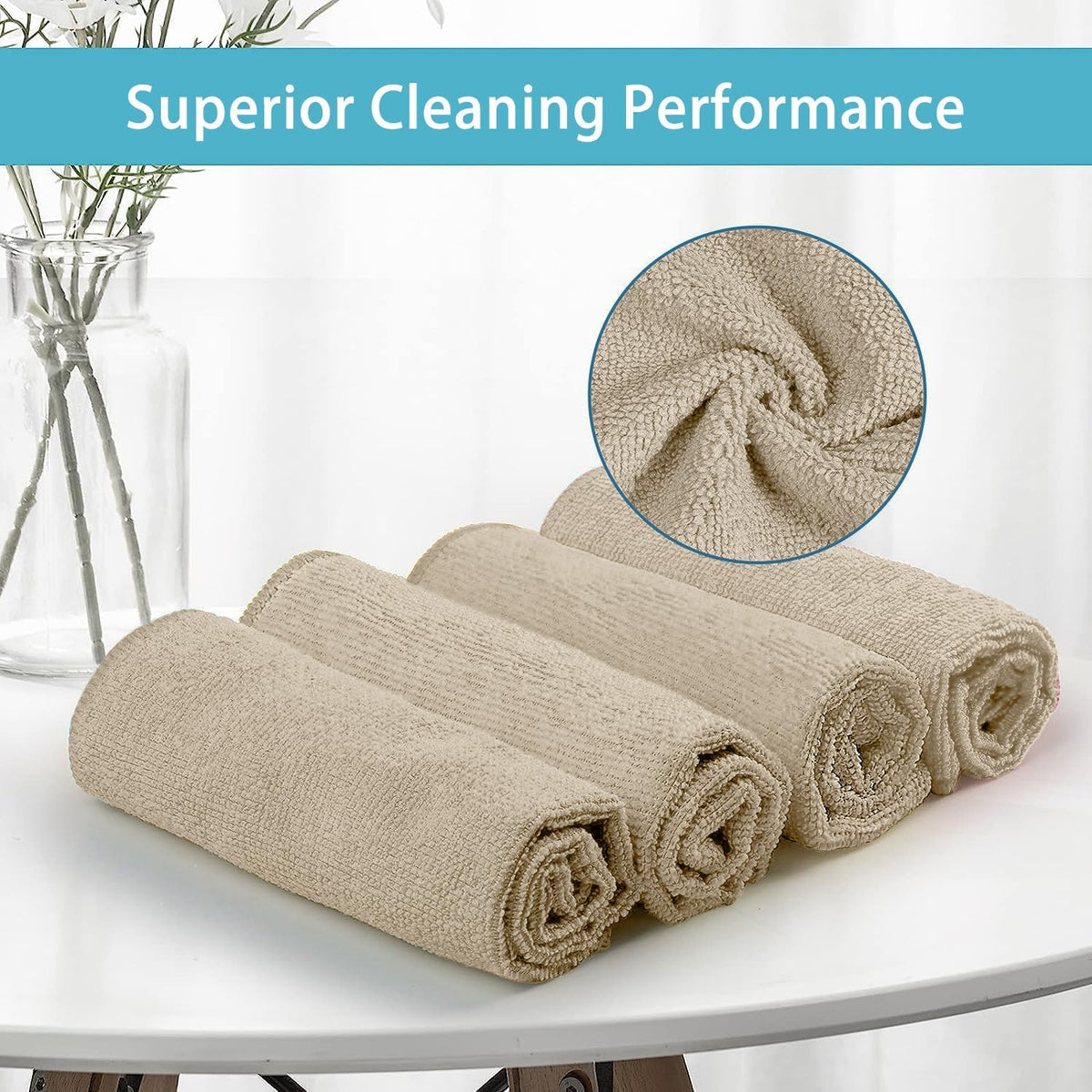 HOMEXCEL Grey Microfiber Cleaning Cloth, 12 Pack Premium Microfiber Towels for Cars, Lint Free, Scratch-Free, Highly Absorbent, Reusable Cleaning Rags for Car, Household, Kitchen, Window, 11.5"X11.5"