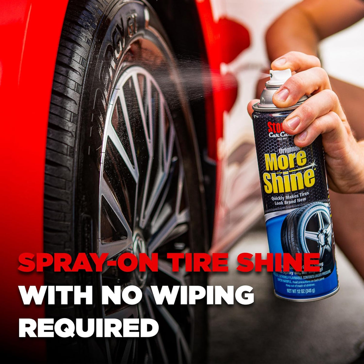 Stoner Car Care 91044-2PK Original More Shine Tire Shine Spray – Tire Dressing Restores Deep Matte Black Finish with Long-Lasting Rain-Resistant Protection, Dry-to-Touch – 12 oz (Pack of 2)