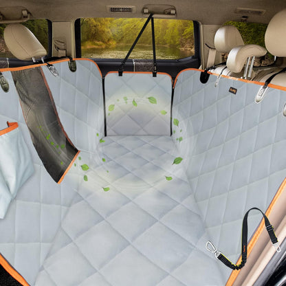 Luxury Dog Car Seat Cover for Back Seat Breathable Mesh Window Dog Hammock for Car 4-Layer Heavy Duty Waterproof Pet Seat Protector Scratch-Proof Car Seat Cover Perfect for Family Road Trips