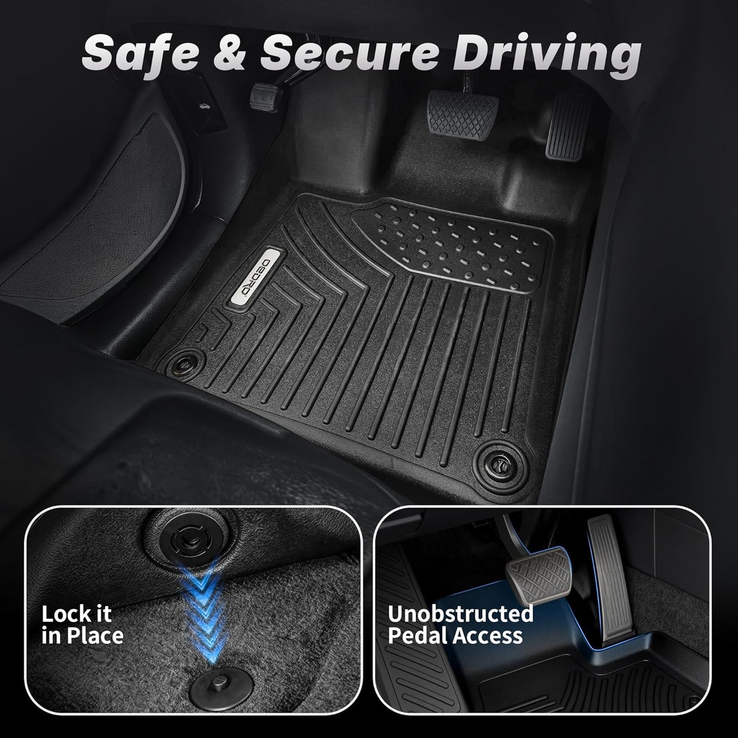 OEDRO Cargo Trunk Liner Fit for 2010-2017 Chevrolet Equinox L/LS/LT/LTZ/Premier& 10-17 GMC Terrain SL/SLE/SLT/Denali, All Weather Custom Fit Anti-Slip Cargo Mat, Black