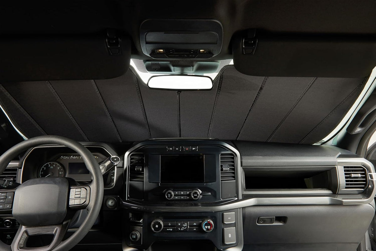 Covercraft UVS100 Custom Sunscreen for 2014-19 Silverado/Sierra 1500 (2019 Classic) & 2015-19 2500/3500 Without Lane Departure Warning System - Silver
