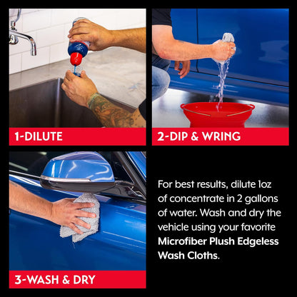 Griot's Garage Rinseless Wash for Car Cleaning and Detailing, No-Rinse Vehicle Washing, Dilutes Into Detailer, Clay Bar Lubricant, 10479, 35oz