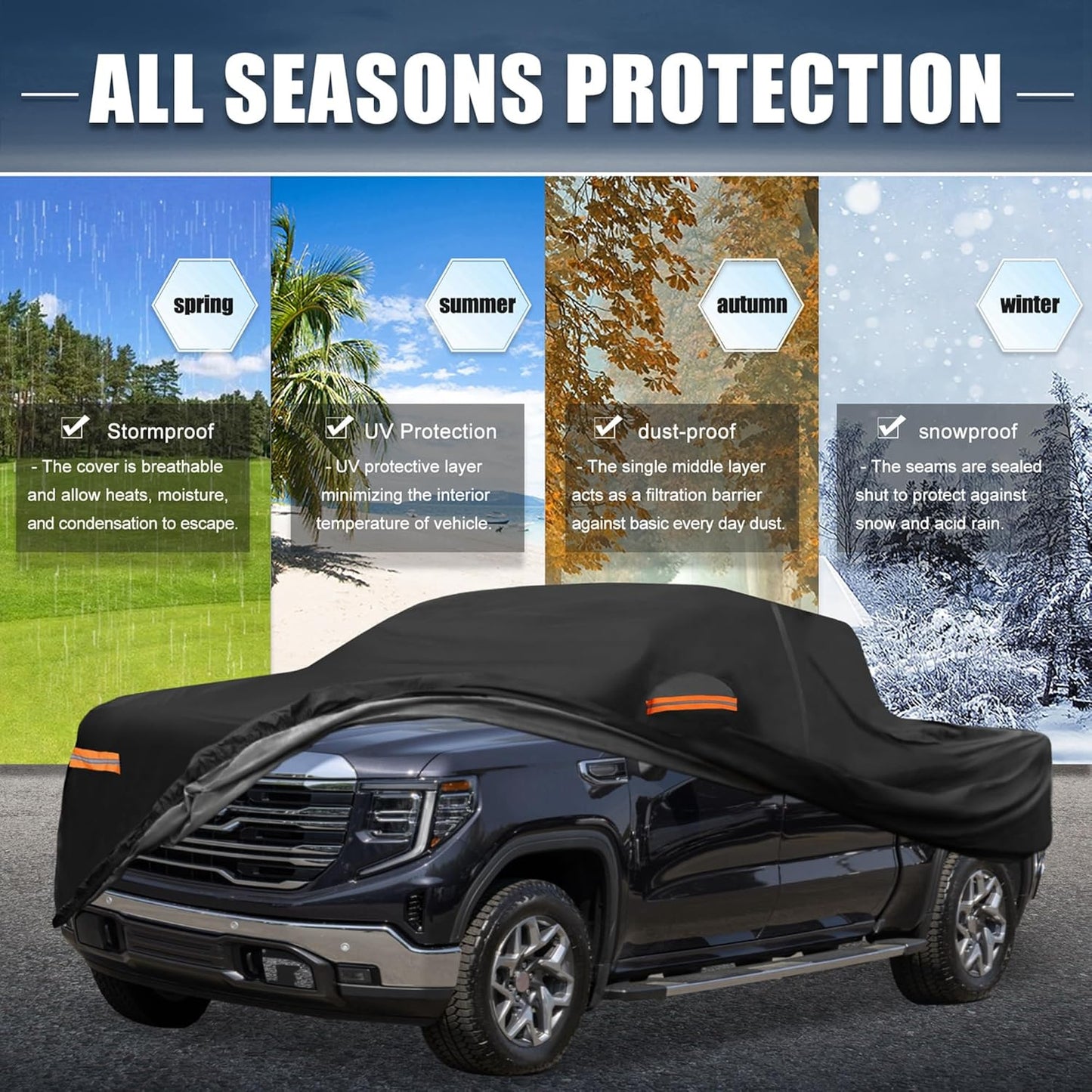 X AUTOHAUX Car Cover for Honda Civic Sedan/Coupe 210D-PU Outdoor Full Car Cover All Weather with Door Zipper for Waterproof Windproof Sun Rain Snow Protection