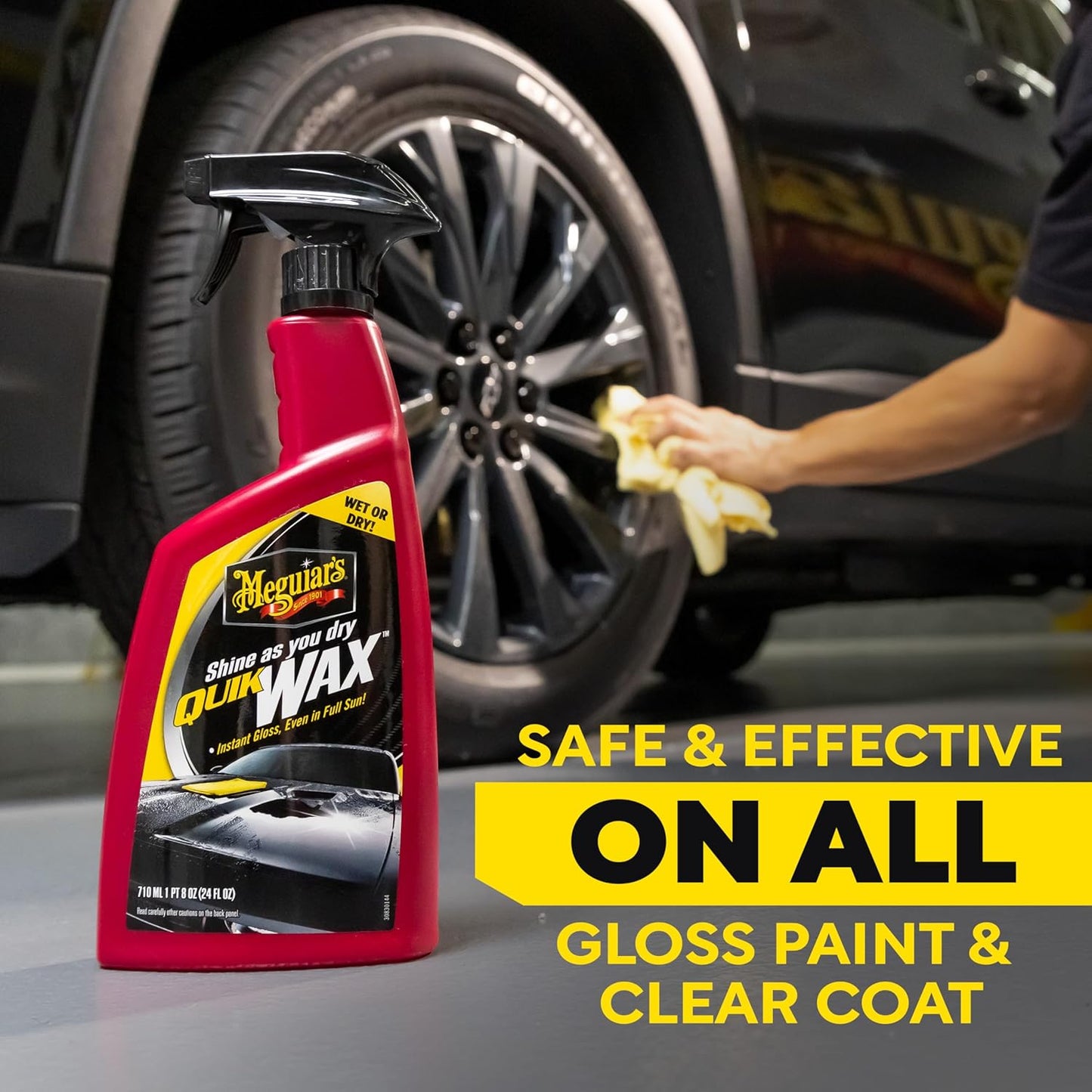 Meguiar’s Quik Wax, Spray Wax, Spray On Car Wax For Protection, Enhances Shine; Use On Exterior Paint And Clear Coat On Cars, Trucks & Suvs; Apply On Wet Or Dry Paint, Even In Direct Sunlight - 24 Oz