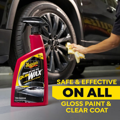 Meguiar’s Quik Wax, Spray Wax, Spray On Car Wax For Protection, Enhances Shine; Use On Exterior Paint And Clear Coat On Cars, Trucks & Suvs; Apply On Wet Or Dry Paint, Even In Direct Sunlight - 24 Oz