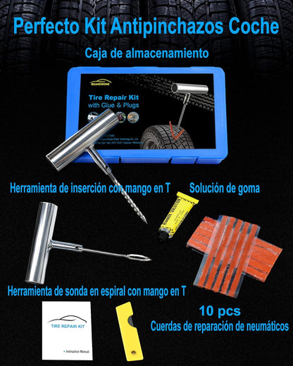 Tire Repair Kit with Plugs, Tire Plug Kit Heavy Duty Professional for Car, ATV, Motorcycle, Truck, Flat Tire Emergency Repair (Boxed Type - 16 PCs)