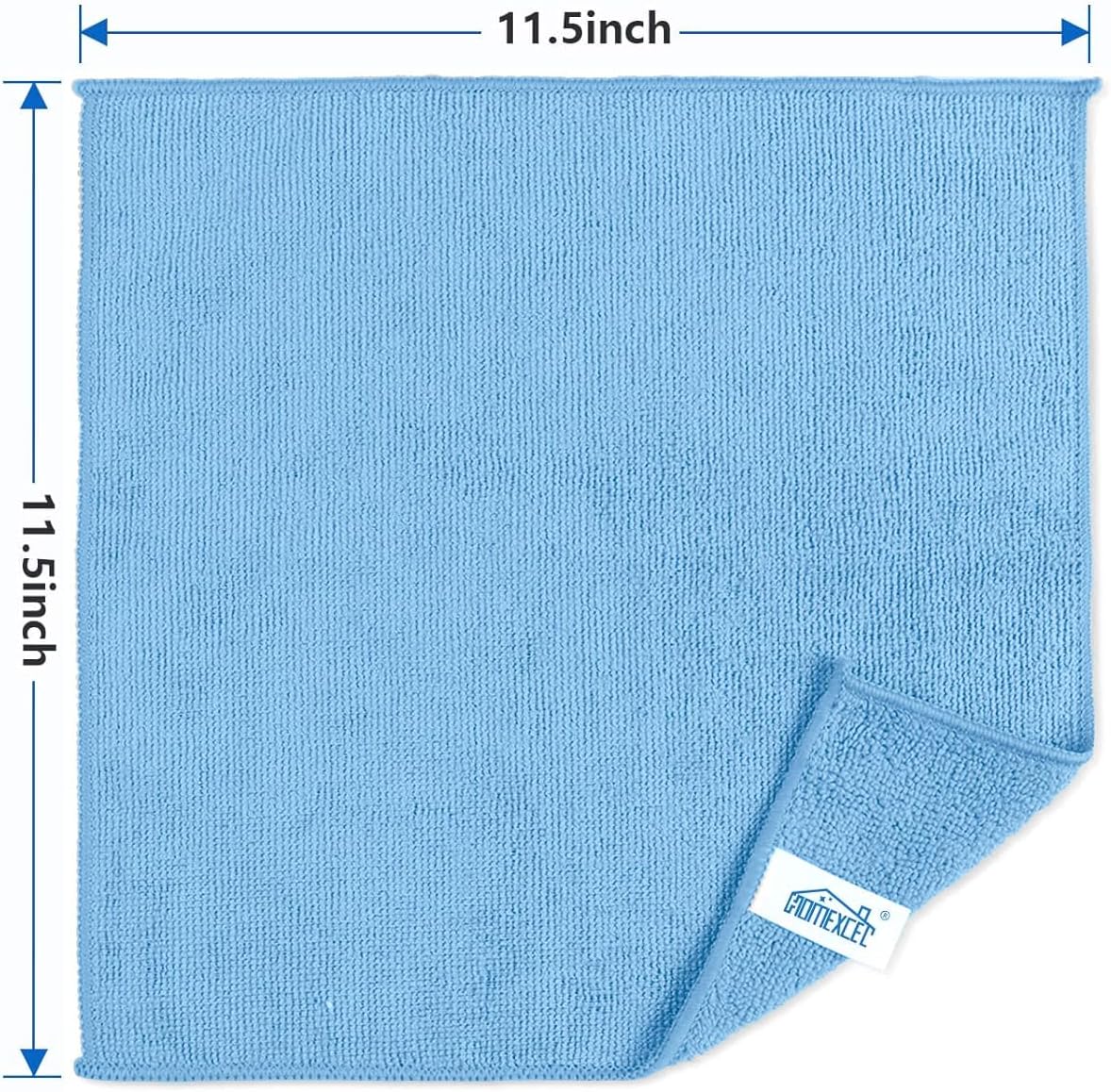 HOMEXCEL Microfiber Cleaning Cloth 210GSM, Pack of 12, Size:11.5" x 11.5", Ultra-Soft, High-Density Non-Abrasive Cleaning Towels for Cars, Glass, Kitchen, Reusable Rags, Blue/Green/Yellow/Pink