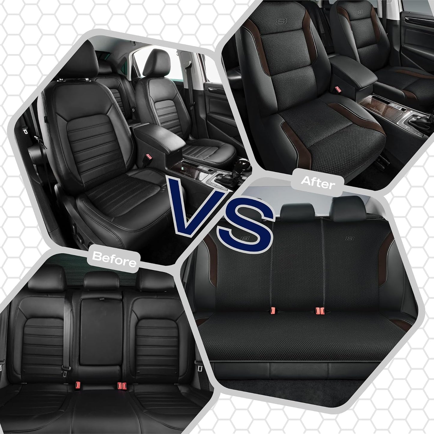 Skechers Memory Foam Seat Covers, Air Cool Mesh Thick Car Seat Covers, Car Seat Covers Front Seats Airbag Compatible, Universal Automotive Comfort for Most Cars, Vans, Trucks, SUV,Black