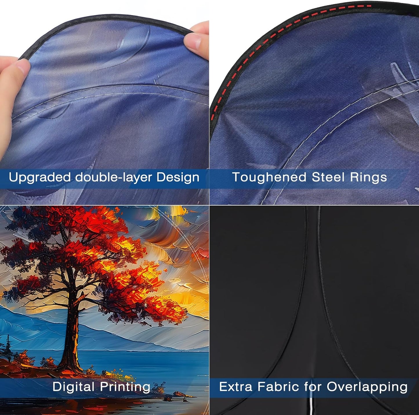 Windshield Sun Shade - Car Sun Shade Windshield, Reflector Sunshade Offers Ultimate Protection for Car Interior, Foldable Front Window Fit for Hatchback, Truck, SUV, MPV