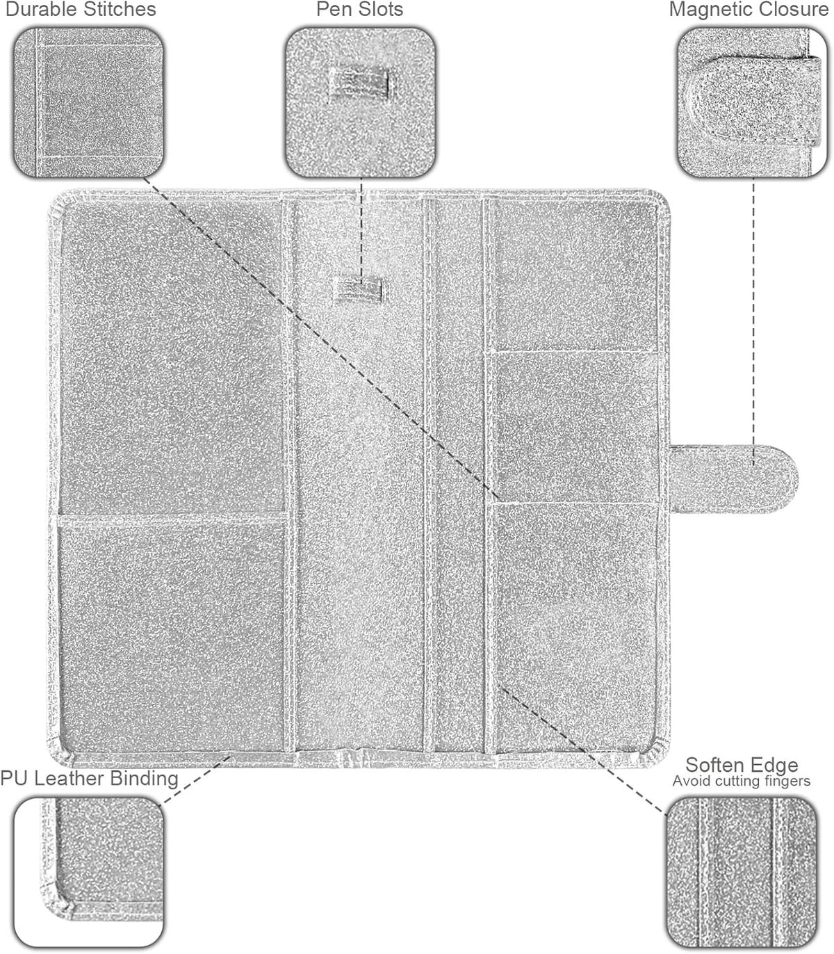Car Registration and Insurance Card Holder with Magnetic Closure, Leather Vehicle Glove Box Automobile Documents Paperwork Wallet Case Organizer for ID, Driver's License, Key Contact Information Cards
