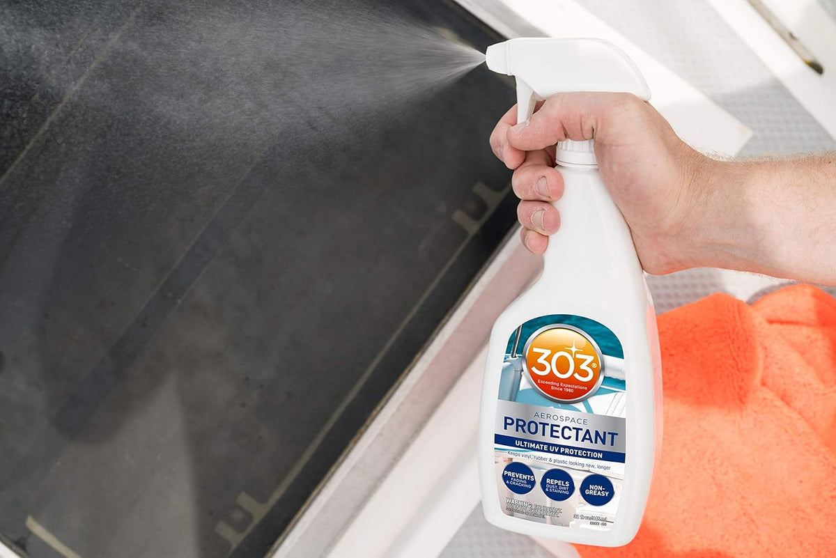 303 Products Marine Aerospace Protectant Spray, UV Protection for Boat Vinyl & Surfaces – Repels Dust, Dirt & Staining, Matte Finish, Restores Like-New Appearance, 32 oz