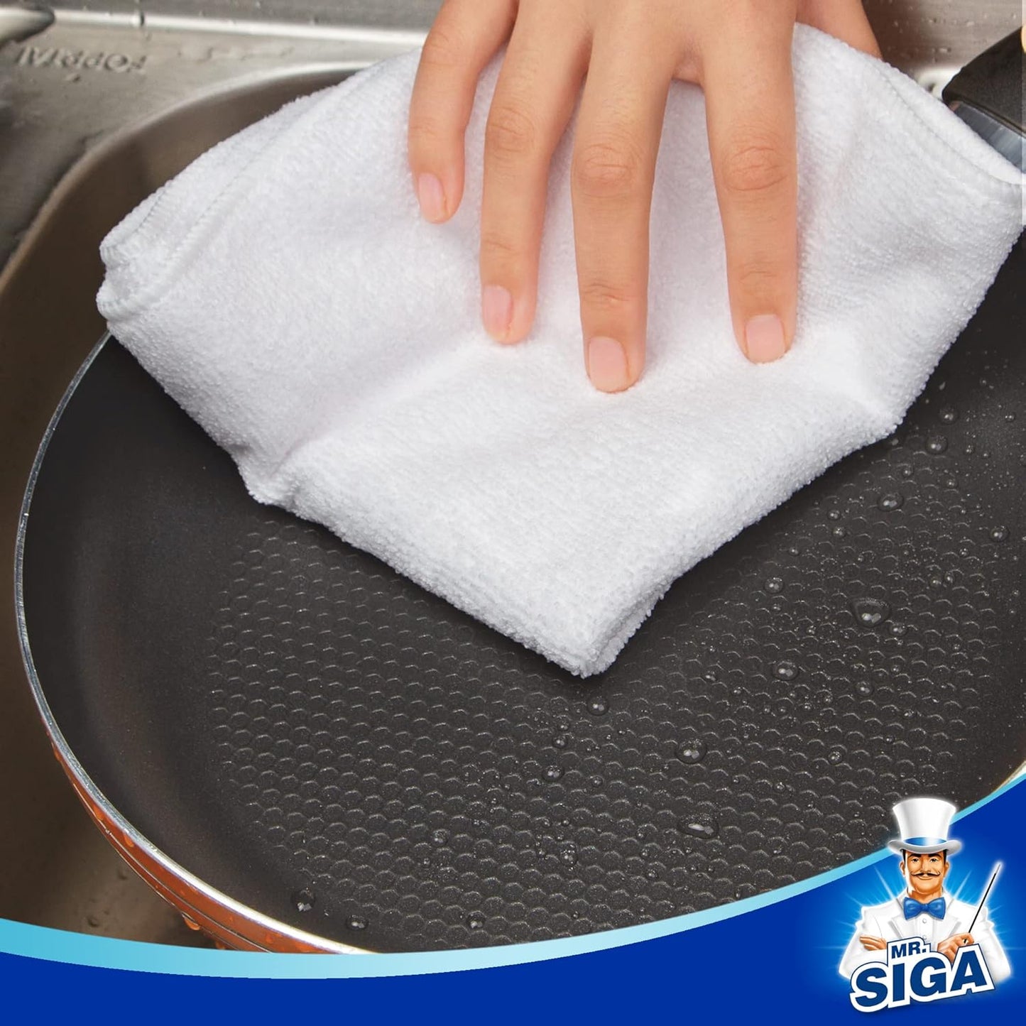 MR.SIGA Microfiber Cleaning Cloth, All-Purpose Microfiber Towels, Streak Free Cleaning Rags, Pack of 12, Grey, Size 32 x 32 cm(12.6 x 12.6 inch)