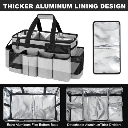 Cleaning Caddy Bag, Cleaning Supplies Organizer for Housekeepers, Housekeeping Caddy with Handle and Detachable Padded Cushion, Black