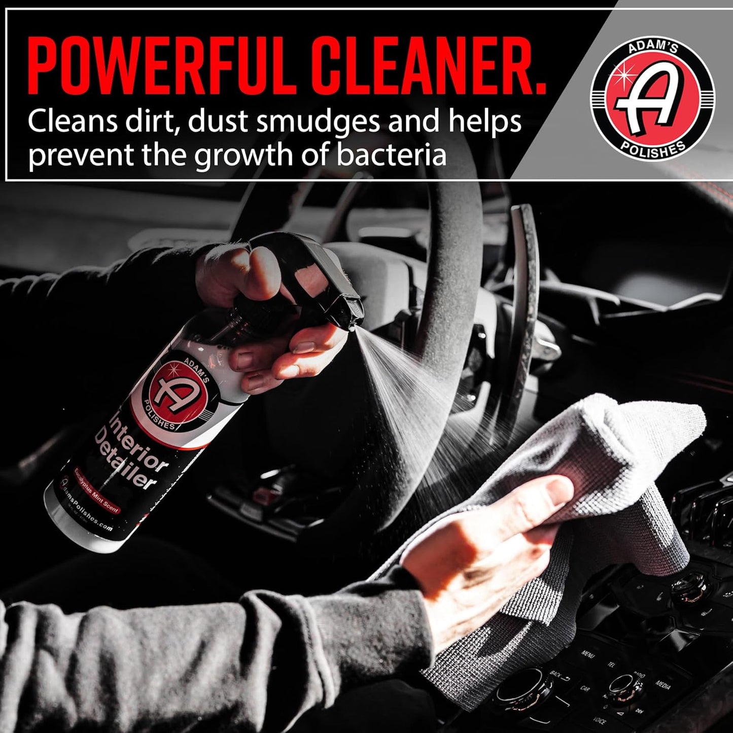 Adam's Polishes Interior Detailer 16oz - Total Car Interior Cleaner, Protectant & Dressing, All Purpose Cleaner & Leather Conditioner, Vinyl, Dashboard, Screen, Seat Cleaner & More