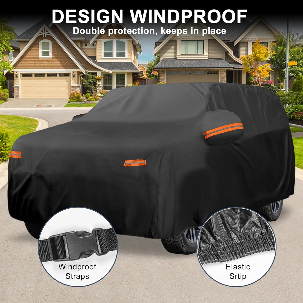 X AUTOHAUX Car Cover for Honda Civic Sedan/Coupe 210D-PU Outdoor Full Car Cover All Weather with Door Zipper for Waterproof Windproof Sun Rain Snow Protection