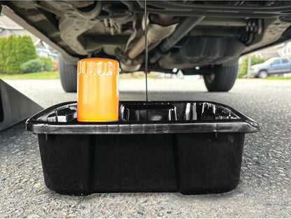 Performance Tool W4080 16-Qt. Clear View Oil Drain Container - Carrying Handle, Automotive Catch Pan, Fluid Transport Jug, Oil Change, Radiator Flush, Automotive Repair - White