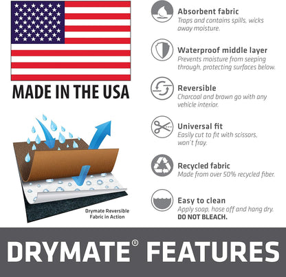 Drymate Cargo Liner Mat (60” x 72”), Dog Seat Cover, Trunk Liner, Absorbent, Waterproof, Machine Washable, Protects Vehicle Interior, for SUVs, Trucks, Vans, Cars (Made in The USA)
