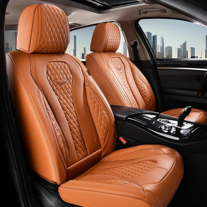 Coverado Seat Covers, Car Seat Covers Full Set, Black Car Seat Cover, Car Seat Covers Front Seats Back Seat Cover, Waterproof Car Seat Cushion, Leather Seat Covers Seat Protector Fit for Most Cars