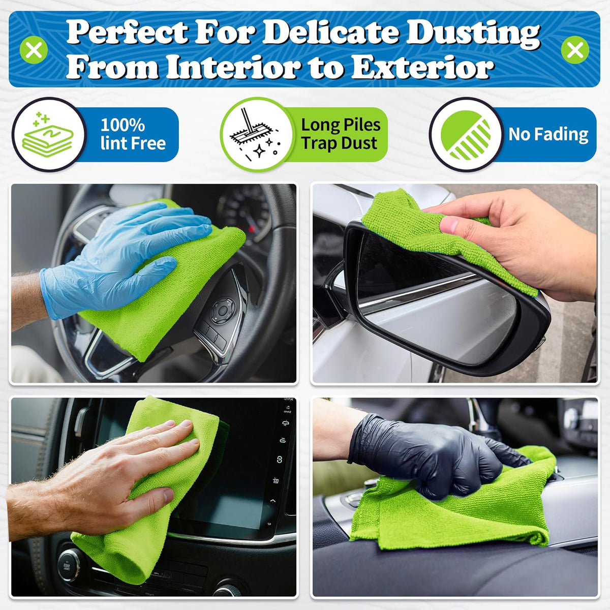 FIXSMITH Shop Towels, Pack of 200, Grey Microfiber Cleaning Cloth Bulk, Microfiber Towels for Cars, All-Purpose Absorbent Cleaning Rags, Dust Cloth for Automotive, Mechanic, Garage, 11.5 x 11.5 inch