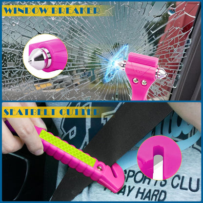 Car Safety Hammer, 2PCS Black 3-in-1 Emergency Escape Tool with Window Breaker and Seat Belt Cutter, Safety Emergency Car Escape Tool for Car, Office, Home