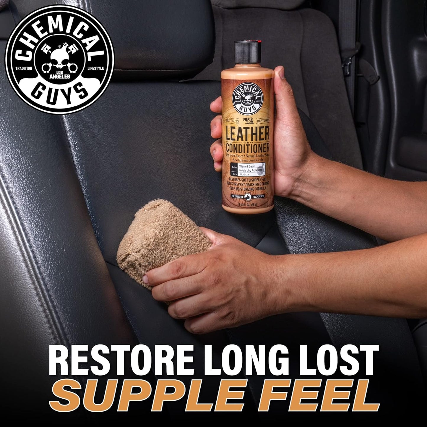 Chemical Guys Leather Conditioner, Vintage Series - Conditions, Nourishes, and Protects Natural, Synthetic, and Faux Leather Seats, Interiors, Apparel & Accessories, 16 fl oz