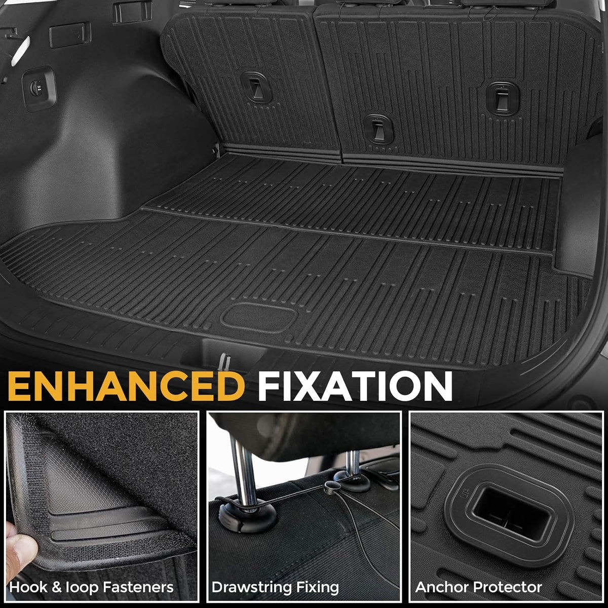 Floor Mats for Kia K5 2021-2026/Hyundai Sonata Gas 2020-2026, All Weather Floor Mats Trunk Cargo Liner Accessories, Full Coverage Set (Fit FWD Models)