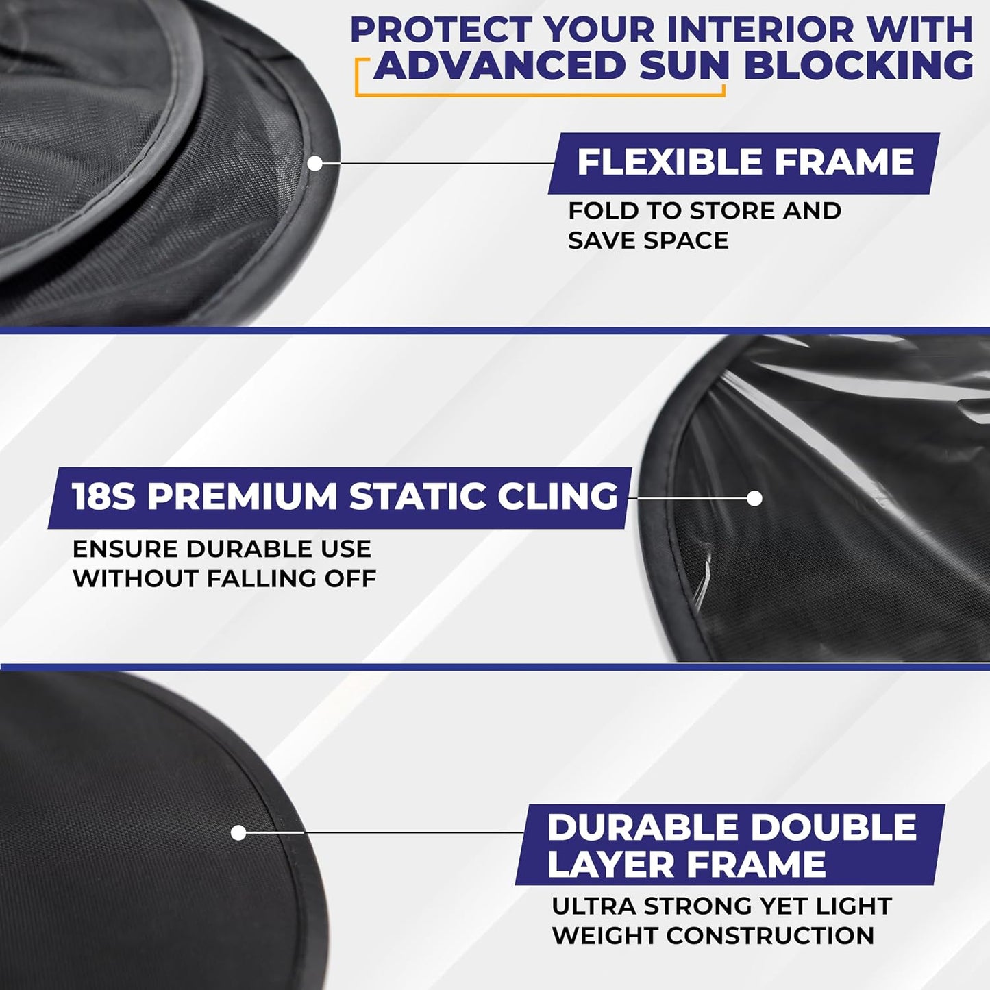 EcoNour Car Window Shades for Baby (4 Pack) | Protects Baby from Window Sun & Heat | Sun Shade Side Windows for Kids | Automotive Sun Protection from UV | Child Safety Accessories | Medium - 20"x12"