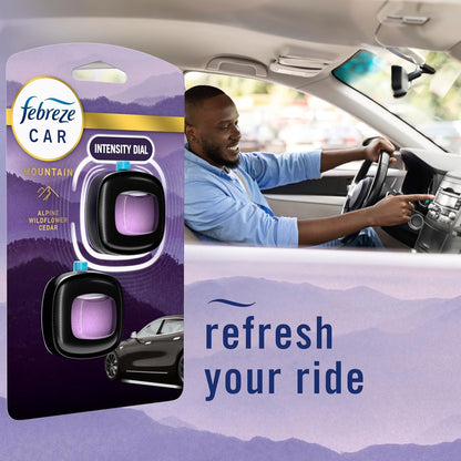 Febreze Car Mountain Scent Air Freshener Vent Clip, .07 oz, 2 Count