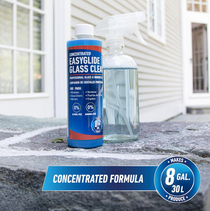 Unger Professional Streak-Free EasyGlide Glass Cleaner Concentrate, 12 oz, Ammonia-Free, Makes 8 Gallons of Solution, Safe for Tinted Windows, LOW-E, Windshields, and Mirrors