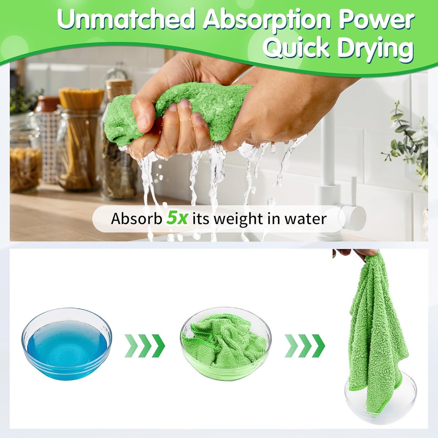 FIXSMITH Microfiber Cleaning Cloth - Pack of 50, Microfiber Towels for Cars 16 x 12 in, Highly Absorbent Cleaning Rags, Lint-Free, Streak-Free Cleaning Cloths for Car Kitchen Home Office