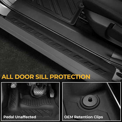 Floor Mats Set for Nissan Rogue 2026 2025 2024-2021 Accessories, Full Coverage All Weather Floor Mats Cargo Mat with Backrest Protectors & Door Sill Guards (Not for Sport)