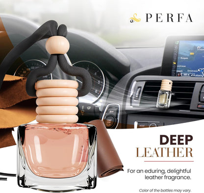 Fresh Linen Car Air Freshener | Hanging Car Freshener with Vent Clip | Long Lasting Fragrance, Slow-Release Aroma Technology, Adjustable Scent Intensity | Scented Interior Accessories by Perfa