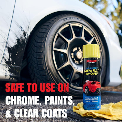 Stoner Car Care 91154 Tarminator Tar, Sap, and Asphalt Remover – Fast Acting Tar and Sap Remover for Cars – Clear Coat Safe Auto Cleaner for Paint, Chrome and Wheels – 10 oz